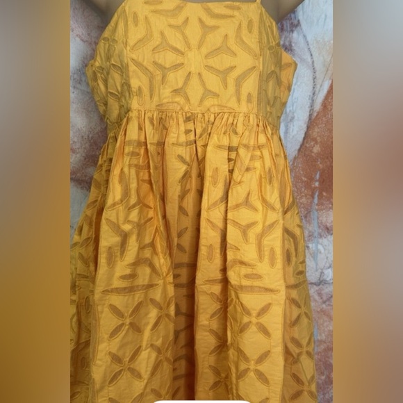 Free People Mustard Yellow Dress, size says XS but is large and fits M and L. - Picture 5 of 7